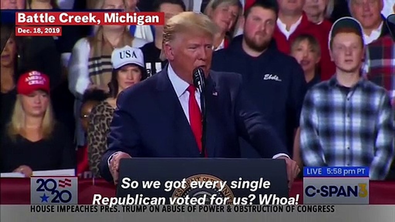 Trump Reacts To Impeachment Vote: 'We Didn’t Lose One Republican Vote'