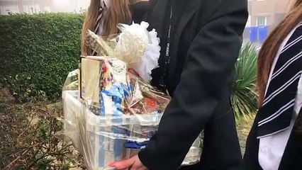 Yewlands Academy handing out Christmas hampers to the community