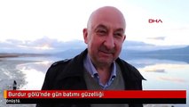 Burdur gölü'nde gün batımı güzelliği