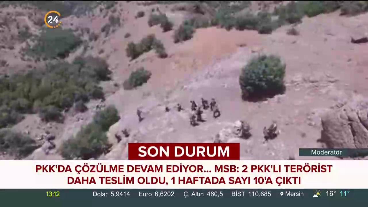 MSB: 1 haftada teslim olan PKK'lı terörist sayısı 10'a çıktı