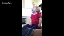 Adorable 9-month-old girl giggling at her mother has the most contagious laugh
