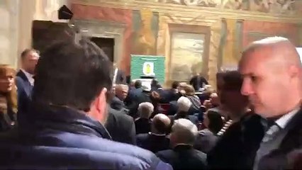 Arrivo di Salvini a Roma all-assemblea di Confagricoltura (19.12.19)