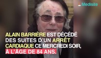 Le chanteur Alain Barrière vient de succomber à une crise cardiaque