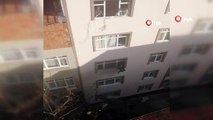 Gaziosmanpaşa'da yangında mahsur kalan hamile kadın üst kattan uzatılan ip yardımıyla kurtarıldı