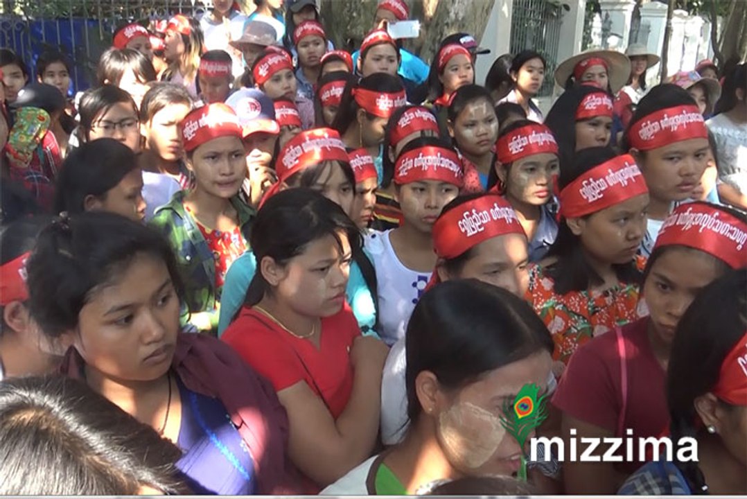 World Jin အထည်ချုပ်စက်ရုံ အလုပ်သမား ၂၀၀ ကျော် ရန်ကုန်တိုင်းဝန်ကြီးနှင့် တွေ့ခွင့်ပေးရန် တောင်းဆို