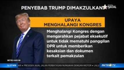 Ini Penyebab Donald Trump Dimakzulkan