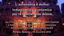L’autonomia è donna. Scambio di auguri in Senato tra la Presidente Casellati e la Senatrice Valente (19.12.19)