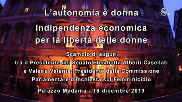 L’autonomia è donna. Scambio di auguri in Senato tra la Presidente Casellati e la Senatrice Valente (19.12.19)