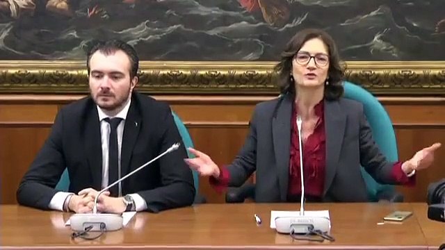Mariastella Gelmini durante la conferenza stampa congiunta con Lega e Fdi (19.12.19)