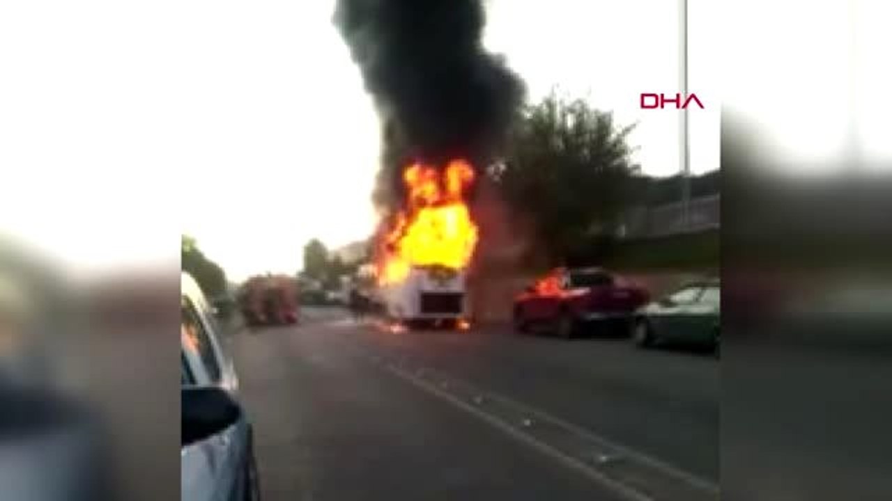 Aydın servis midibüsü alev alev yandı -2
