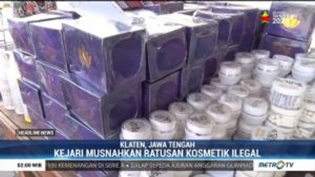 Kejari Klaten Musnahkan Ratusan Produk Kosmetik Ilegal