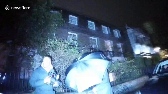 Singer James Blunt has fun with photographers in London