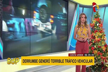 下载视频: Derrumbe en la Costa Verde generó gran congestión vehicular