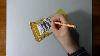 Drawing time lapse_ a bag of M_M_s - hyperrealisting