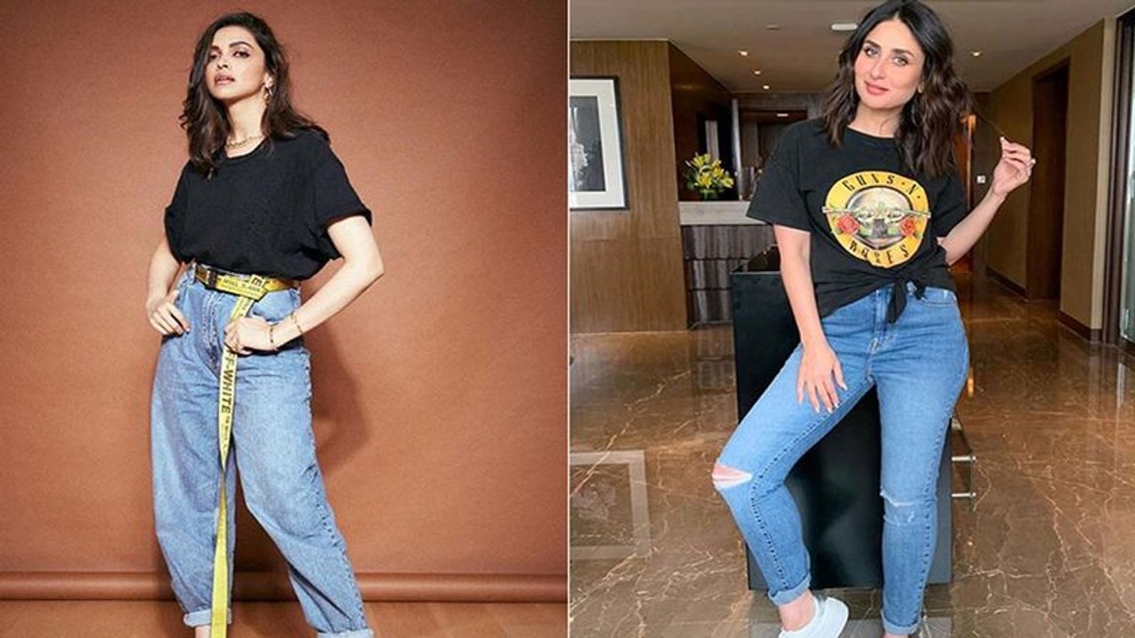 Who Werked It Better Kareena Kapoor Khan OR Deepika Padukone In Black On Denim Look