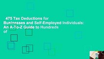 475 Tax Deductions for Businesses and Self-Employed Individuals: An A-To-Z Guide to Hundreds of