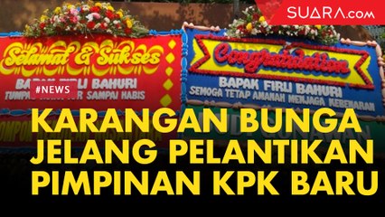 Karangan Bunga Tersebar di Gedung KPK Jelang Pelantikan Pimpinan KPK Baru