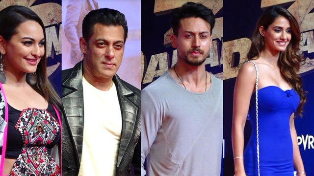 Salman Khan Sonakshi Sinha Disha Patani Tiger Shroff Riteish Genelia and other celebs attend Dabangg 3 screening