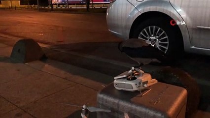 Muzip Karganın Drone Merakı, İnsanlara Aldırış Etmeden Yakından İnceledi