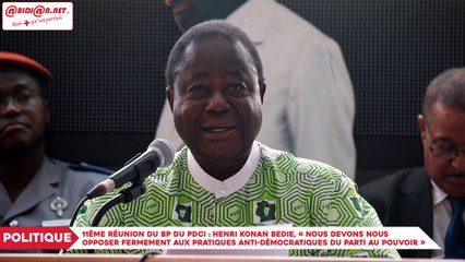 11ème réunion du bureau politique du PDCI : Henri Konan Bédié, « Nous devons nous opposer fermement aux pratiques anti-démocratiques du parti au pouvoir »