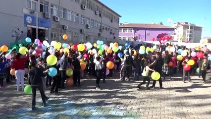 Öğrenciler lösemi hastaları için gökyüzüne balon bıraktı
