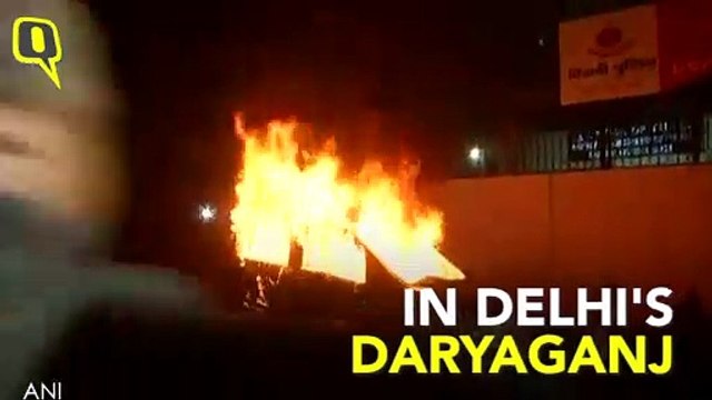 Daryaganj Unrest: Car Torched, Police Uses Water Cannons in CAA Protest