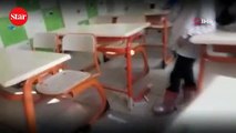 Skandal görüntüler!; Öğretmen engelli öğrenciye böyle şiddet uyguladı