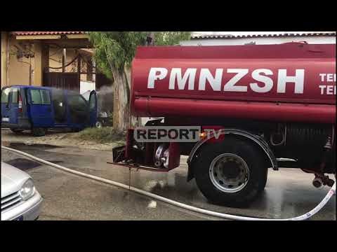 Report TV -Fier, digjet makina në afërsi të shkollës 'Naim Frasheri', nuk ka të lënduar