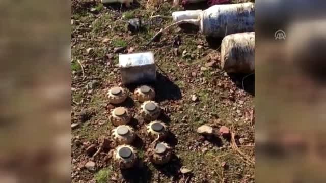 Irak'ın kuzeyinde ele geçirilen PKK'ya ait EYP, mayın ve silahlar imha edildi