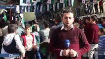 مظاهرة في كفرتخاريم تنديدا بقصف الاحتلال الروسي ومليشيا أسد على جنوب إدلب