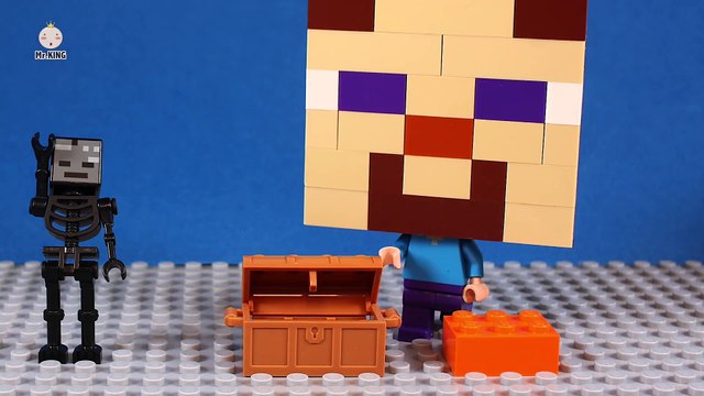 Lego Minecraft Steve Building Brick Halloween A Pumpkin Head