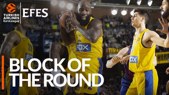 Efes Block of the Round: Quincy Acy, Maccabi FOX Tel Aviv