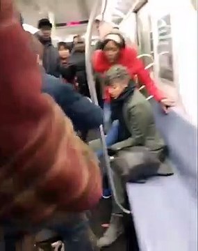 El peligroso momento en que un pitbull muerde a una mujer en el metro de Nueva York