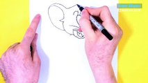 تعليم الرسم للاطفال _  كيف رسم الفأر جيري من الكرت