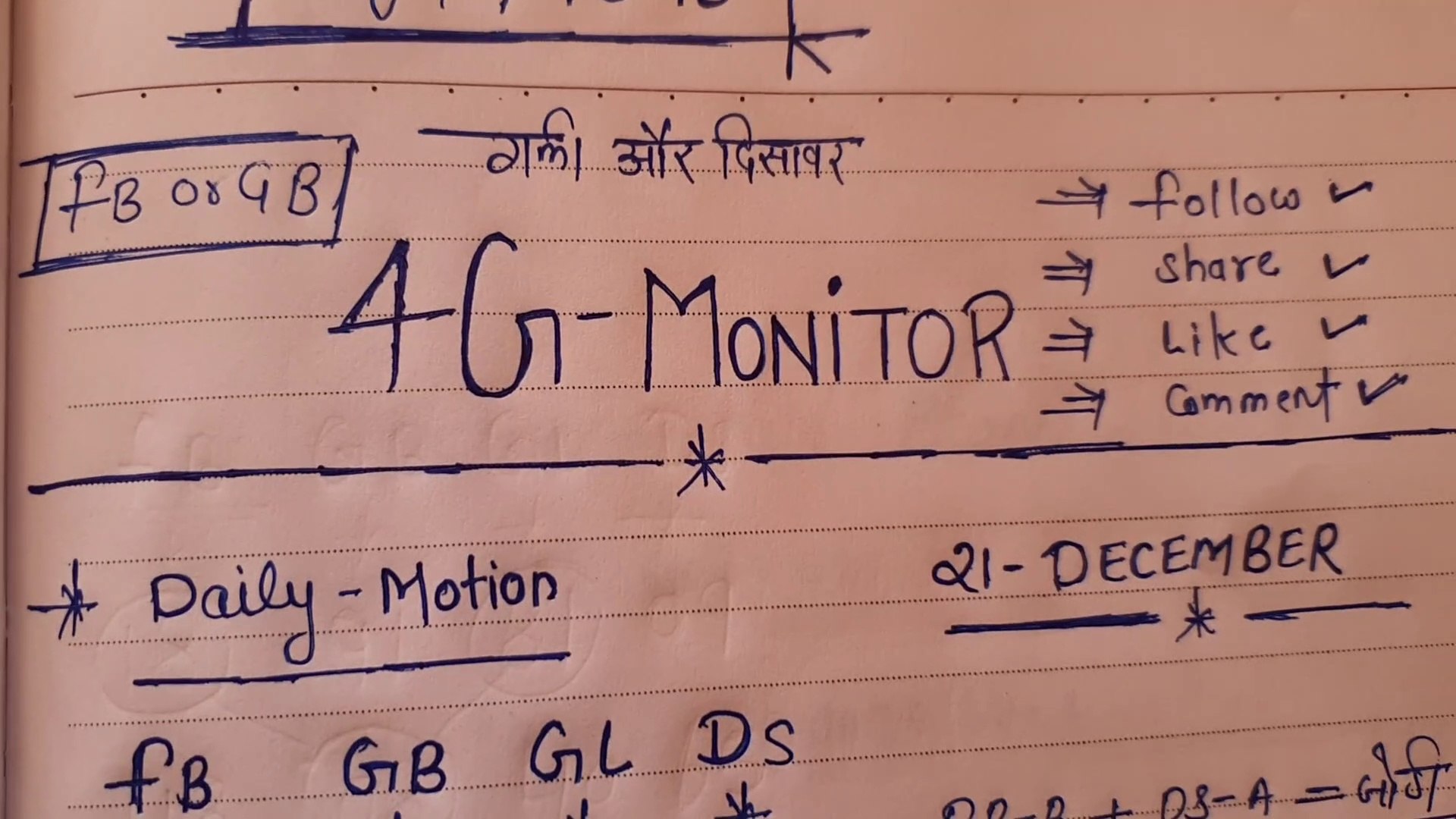 4g Monitor 21 Dec Singal Jodi With Trick Khelo Aaj 1001
