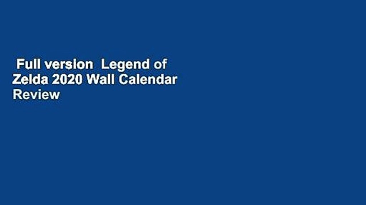 Full version  Legend of Zelda 2020 Wall Calendar  Review