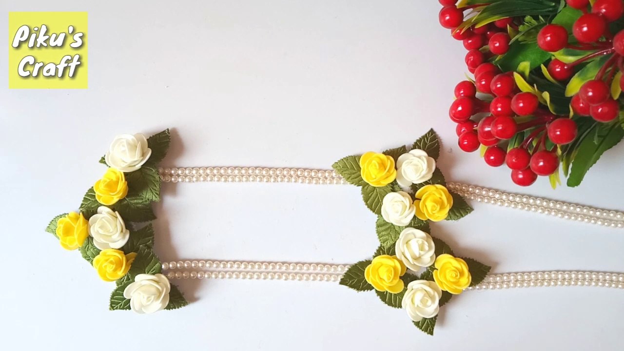 How To Make Flower Jewellery | Flower Jewellery For Haldi & Mehandi |  Flower Necklace For Haldi | Handmade Flower Jewellery | Artificial Flower Jewellery Making at Home | How to Make Flower Jewellery For Baby Shower |  Homemade Wedding Necklace
