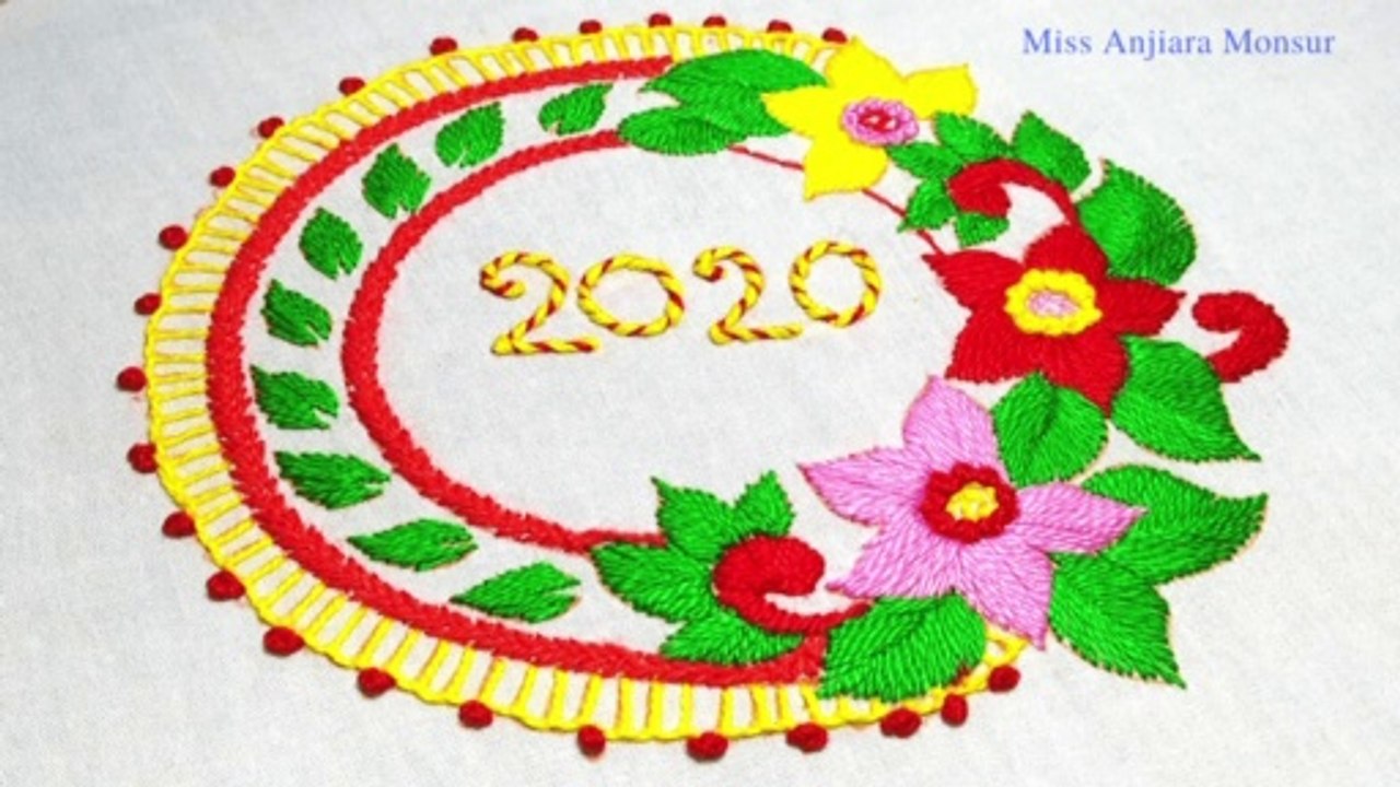 Hand Embroidery pattern slide show with Miss Anjiara Kona
