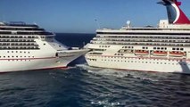 Collision entre deux navires de croisière Carnival (Cozumel)