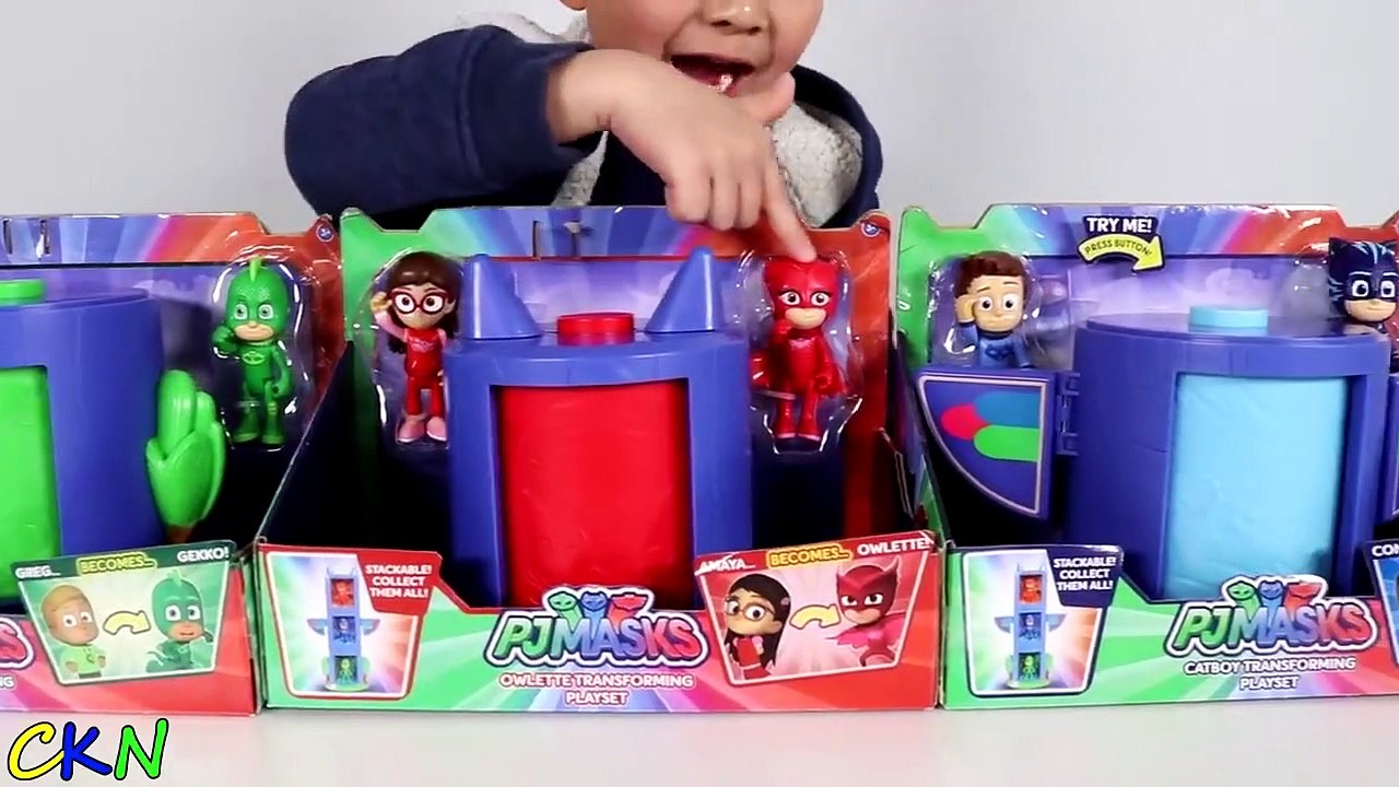 PJ Masks Transforming Headquarters Toys With Greg Connor Amaya Catboy Gekko Owlette video