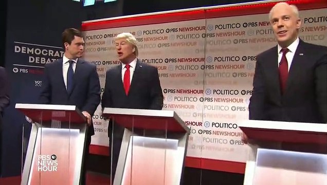 Trump crashes Dem debate during SNL only to be upstaged by Nancy Pelosi mocking his 'serial killer' letter