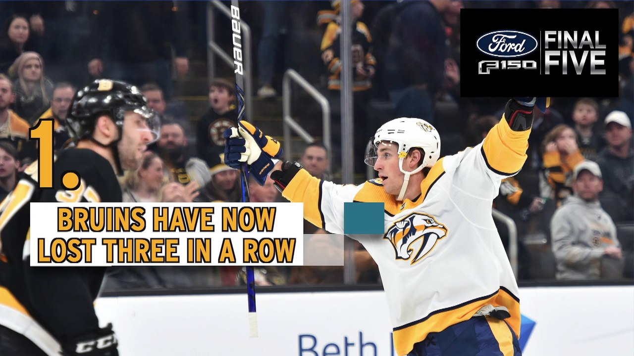 Ford Final Five Facts: Bruins Overtime Struggles Continue Vs. Predators