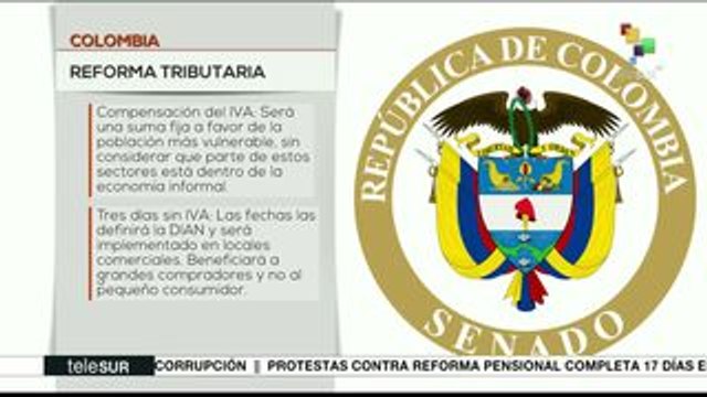 Colombia: aprueban reforma tributaria pese a rechazo social