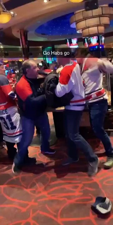 Bataille entre partisans du Canadiens de Montréal - Go habs go