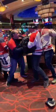 Bataille entre partisans du Canadiens de Montréal - Go habs go