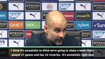 Unrealistic to think Man City can catch Liverpool - Guardiola