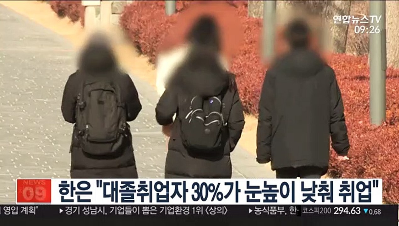 한은 "대졸취업자 30%가 눈높이 낮춰 취업"