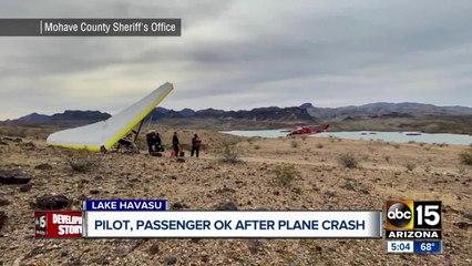 Pilot, passenger okay after plane crash in Lake Havasu