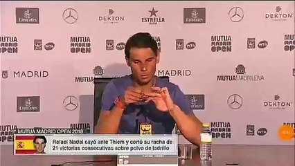 El zasca de Nadal a un periodista tras perder en el Masters de Madrid