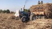 Ford Tractor 4610 Spend Full Power Pulling Fully loaded Trailer of Sugarcane